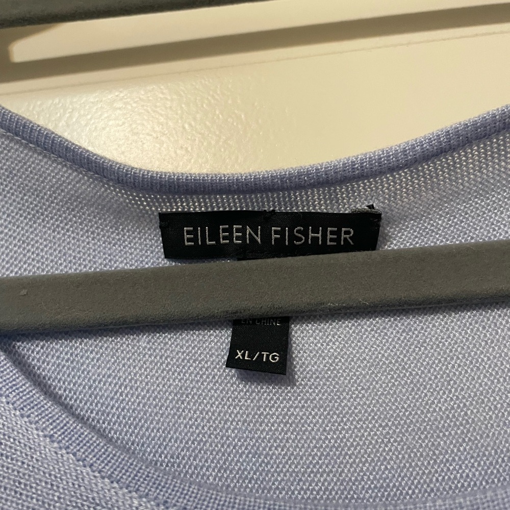 Eileen Fisher Soft Blue Tunic Length Sweater XL - Picture 2 of 3